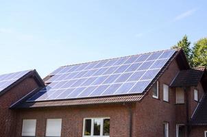 Solar cells on the roof photo