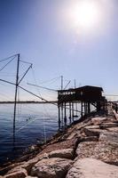 Fishing net by the sea photo