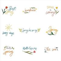Spring quote  hello spring vector