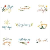 Spring quote  hello spring vector