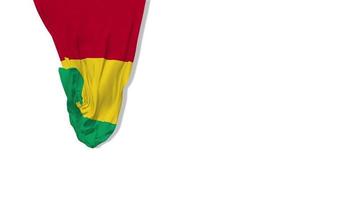 guinea hängende stoffflagge weht im wind 3d-rendering, unabhängigkeitstag, nationaltag, chroma-key, luma-matte auswahl der flagge video