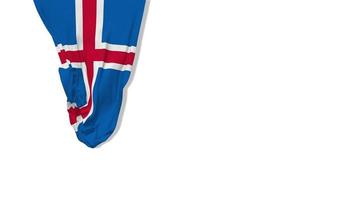 Islanda sospeso tessuto bandiera agitando nel vento 3d rendering, indipendenza giorno, nazionale giorno, croma chiave, luma Opaco selezione di bandiera video