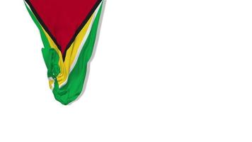 Guyana hangende kleding stof vlag golvend in wind 3d weergave, onafhankelijkheid dag, nationaal dag, chroma sleutel, luma matte selectie van vlag video