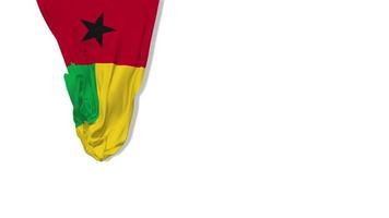 Guinea Bissau Hanging Fabric Flag Waving in Wind 3D Rendering, Independence Day, National Day, Chroma Key, Luma Matte Selection of Flag video