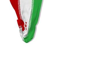 iran hängende stoffflagge weht im wind 3d-rendering, unabhängigkeitstag, nationaltag, chroma-key, luma-matte auswahl der flagge video