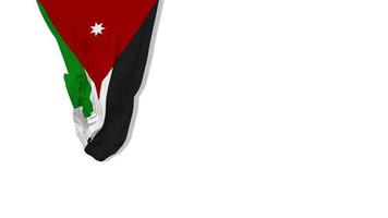 Jordan Hanging Fabric Flag Waving in Wind 3D Rendering, Independence Day, National Day, Chroma Key, Luma Matte Selection of Flag video