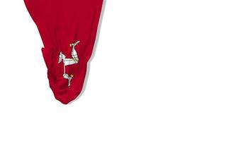 Isle of Man Hanging Fabric Flag Waving in Wind 3D Rendering, Independence Day, National Day, Chroma Key, Luma Matte Selection of Flag video