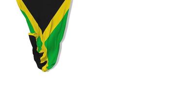 Jamaica hangende kleding stof vlag golvend in wind 3d weergave, onafhankelijkheid dag, nationaal dag, chroma sleutel, luma matte selectie van vlag video