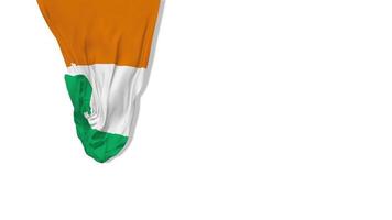 Ivory Coast Hanging Fabric Flag Waving in Wind 3D Rendering, Independence Day, National Day, Chroma Key, Luma Matte Selection of Flag video