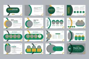 Farming presentation slide template or agriculture farming presentation template vector layout, Organic Farming Minimal green Environment slide presentation template design, organic product business