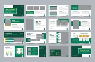 Farming presentation slide template or agriculture farming presentation template vector layout, Organic Farming Minimal green Environment slide presentation template design, organic product business