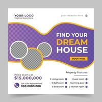 Real estate house sale and home rent advertising geometric modern square Social media post banner layouts set for digital marketing agency. Business elegant Promotion template design. vector