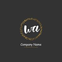 WA Initial handwriting and signature logo design with circle. Beautiful design handwritten logo for fashion, team, wedding, luxury logo. vector