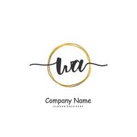 WA Initial handwriting and signature logo design with circle. Beautiful design handwritten logo for fashion, team, wedding, luxury logo. vector