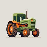 Flat tractor illustration vector style