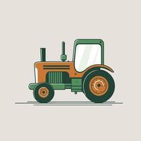 Flat tractor illustration vector style