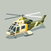 helicopter illustration in simple colored vector drawing isolated background