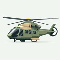 helicopter illustration in simple colored vector drawing isolated background