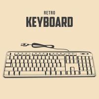 retro, teclado, vector, ilustración común vector