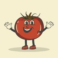 Retro tomato Character vector Stock Illustration