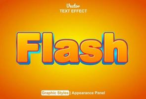 flash text effect with graphic style and editable. vector