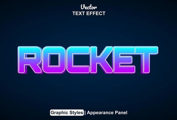 rocket text effect with graphic style and editable.