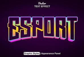 esport text effect with graphic style and editable. vector