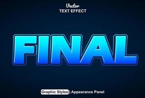 final text effect with graphic style and editable. vector