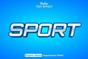 efecto de texto deportivo con estilo gráfico y editable. vector