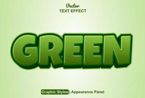 green text effect with graphic style and editable. vector