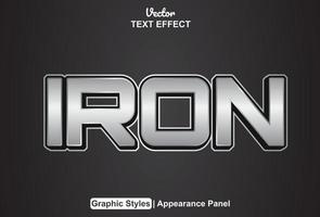 iron text effect with graphic style and editable. vector