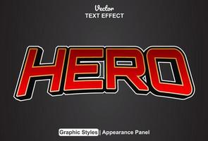 hero text effect with graphic style and editable. vector