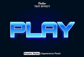 text effect play with graphic style and editable. vector