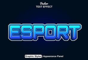 esport text effect with graphic style and editable. vector