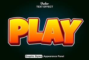 text effect play with graphic style and editable. vector