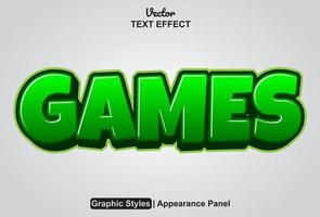 Juegos de efectos de texto con estilo gráfico y editables. vector