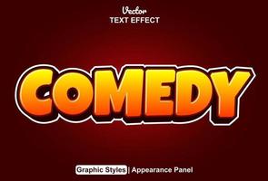 Comedy text effect with graphic style and editable. vector