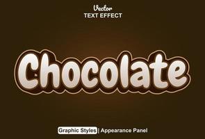 chocolate text effect with graphic style and editable. vector