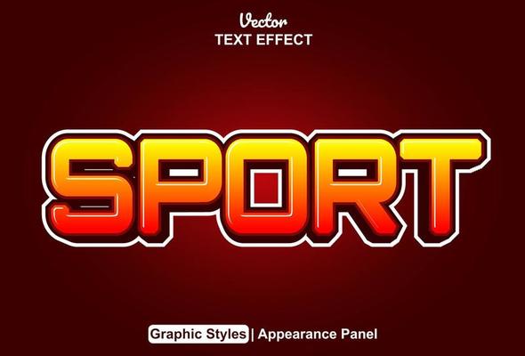 sport text effect with graphic style and editable.