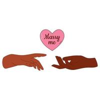 Hand drawn hands of lovers for Valentine day. Design elements for posters, greeting cards, banners and invitations. vector