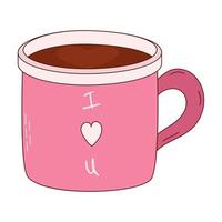 Hand drawn mug for Valentine day. Design elements for posters, greeting cards, banners and invitations. vector