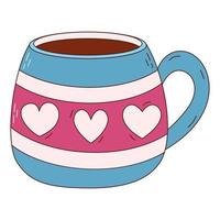 Hand drawn mug for Valentine day. Design elements for posters, greeting cards, banners and invitations. vector