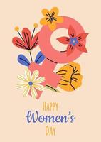 8 de marzo, día internacional de la mujer. tarjetas de felicitación o plantillas de postales para tarjetas, afiches, volantes. poder femenino, feminismo, concepto de hermandad. vector