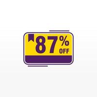 87 discount, Sales Vector badges for Labels, , Stickers, Banners, Tags, Web Stickers, New offer. Discount origami sign banner.