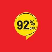 92 discount, Sales Vector badges for Labels, , Stickers, Banners, Tags, Web Stickers, New offer. Discount origami sign banner.