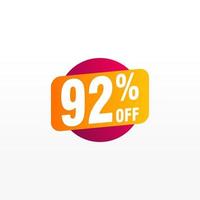 92 discount, Sales Vector badges for Labels, , Stickers, Banners, Tags, Web Stickers, New offer. Discount origami sign banner.