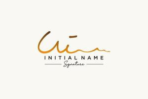 Initial UI signature logo template vector. Hand drawn Calligraphy lettering Vector illustration.