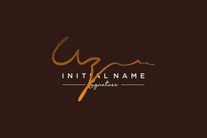 Initial UZ signature logo template vector. Hand drawn Calligraphy lettering Vector illustration.