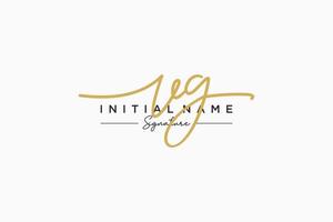 Initial VG signature logo template vector. Hand drawn Calligraphy lettering Vector illustration.