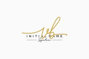 Initial VB signature logo template vector. Hand drawn Calligraphy lettering Vector illustration.